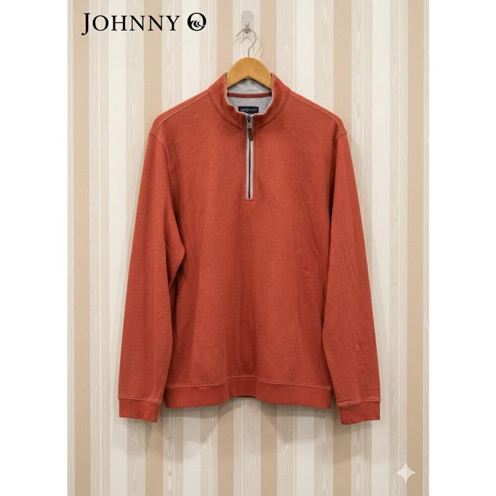 Johnnie-O Men’s Sully 1/4 Zip Pale Orange Pullover Long Sleeve Shirt 2XL